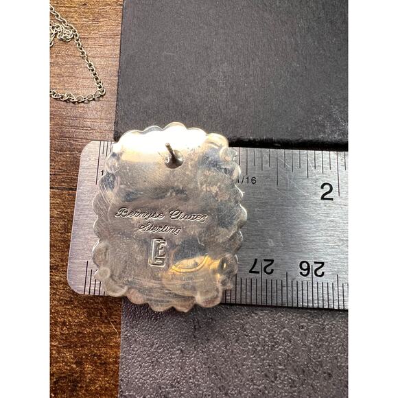 Signed Vintage Dead Stock Bernyse Chavez Sterling Turquoise Lapis Earrings - Picture 11 of 15